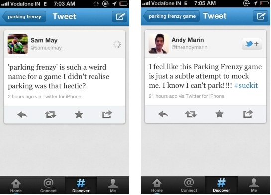Tweets about Parking Frenzy 2.0