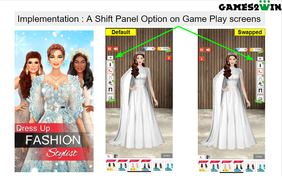 UI change in Dress Up Fashion Stylist - Games2win