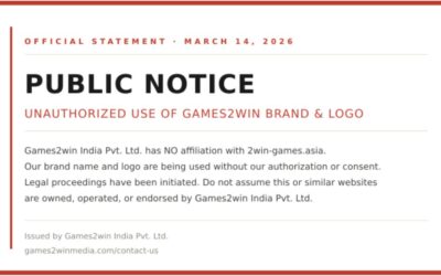 PUBLIC NOTICE — UNAUTHORIZED USE OF GAMES2WIN BRAND & LOGO